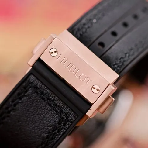 Hublot (Hublot) watches men's black disk black belt mechanical MASTERPIECE series manual winding tourbillon watch front view