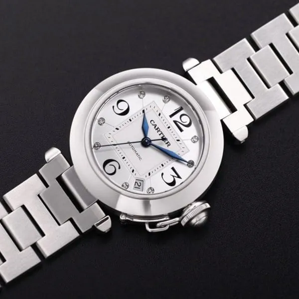 V9 Factorysuper watch Cartier Pasha series W31074M7 ladies automatic movementwhite dialdetail shots