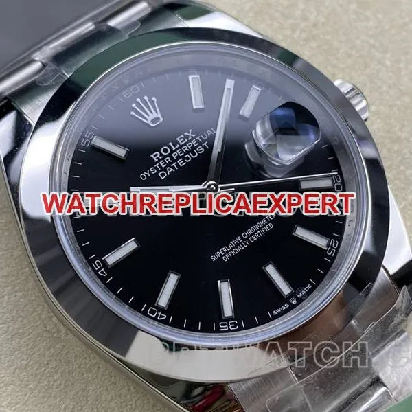 Rolextop-tier watch ARF Factory log 41mm aperture black dial3235steel bracelet front live photo