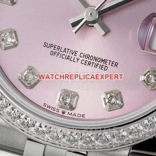 ARF FactoryRolex log top-tier pink plate diamond bezel31mm five grid link 278289front live photo
