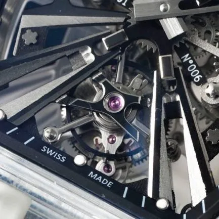 High-quality Richard Mille white steel reproduces the extraordinary sports quality generation legend RM12-01 tourbillonsapphire crystal transparent version front view