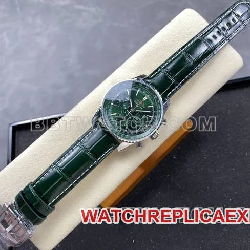 top-tier watch aviation chronograph BLS factory Breitlinggreen dialleather strap model clasplive photos