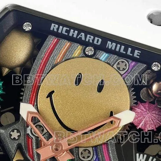 Richard Mille men's top-tier smiley tourbillon white shell white rubber model RM 88front live photo