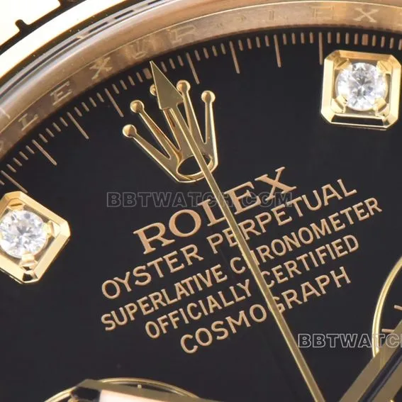 Factory C RolexDaytonatop-tier 1:1high-quality replicablack dialyellow goldsteel bracelet model m116508-0008front live photo