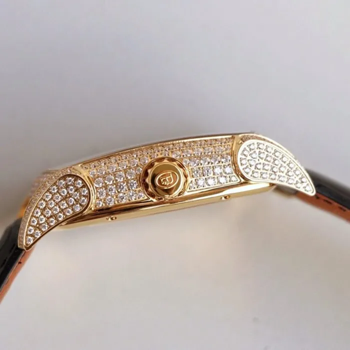 top-tier watch Parmigiani Fleurier men's gold plate KALPA series fully automatic movementleather strap watch detail shots