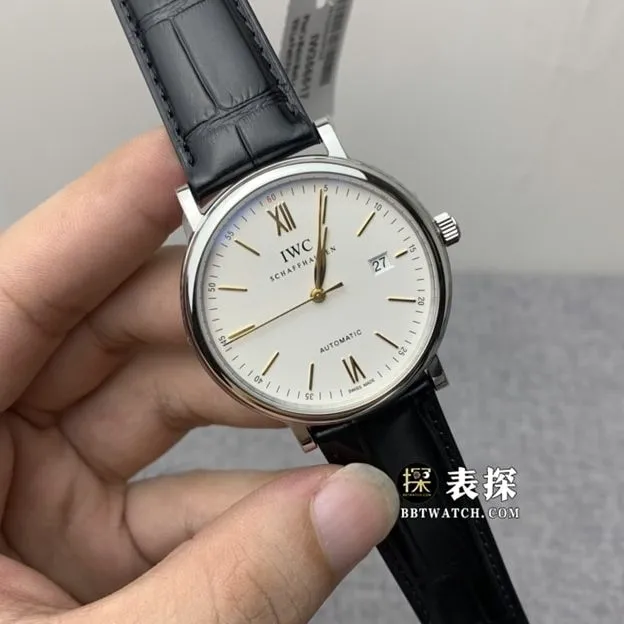 V7 factory IWC watch Portofino watch men's silver white dialleather strap model pictures and prices side live photo