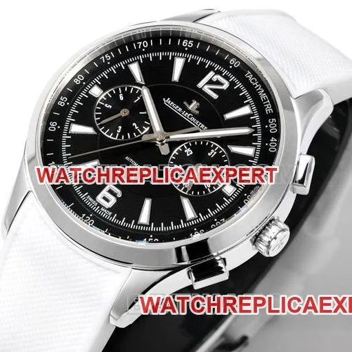 collectible watch Jaeger-LeCoultre Beichen black dial mechanical white rubber model front live photo