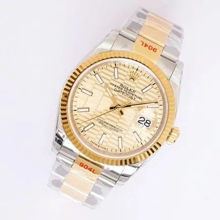 EW FactoryRolextop-tier watch men's gold disc gold belt Oyster Datejust36 series mechanical watch front view