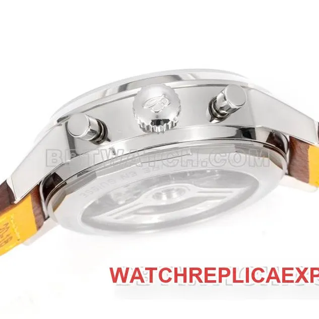 Breitling's collectible watch BLS factory Yueyang red brown plate 41mmchronograph7750movementleather strap model front live photo