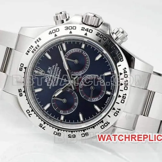 APS factory Rolex Daytona1:1top-tier replicablue dialsteel bracelet model 116509front live photo