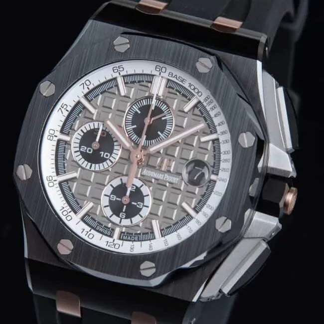 The high-quality APFblack dial Audemars PiguetRoyal Oak gray dial offshore 26400 watch from a major manufacturer is the ultimate watch to eliminate false front views at a glance.