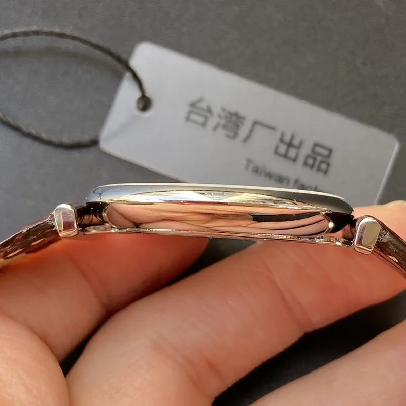 Longinestop-tier watch ultra-thin Jialan series boutique couple watch quartzwhite dialleather strap watch front view
