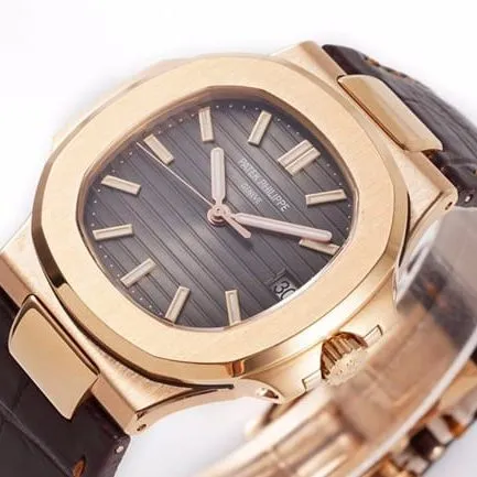 3K Factorytop-tier watch Patek Philippe men's brown plate brown belt self-winding watch front view