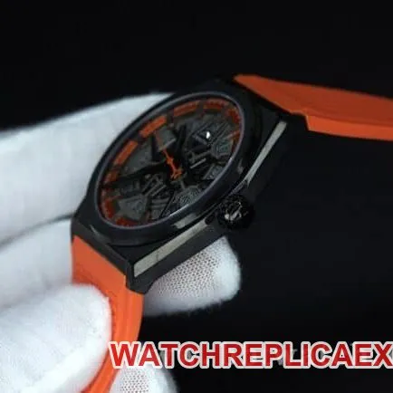 Zenith top-tier watch DEFY men's gray plate hollow mechanical titanium alloy rubber bracelet mechanical watch front view