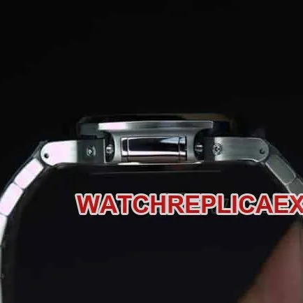 GR factory top-tier replicaPatek PhilippeNautilus sports elegant series 5726/1A-001 men's black dialsteel braceletautomatic movement watch front view