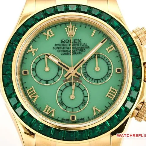 collectible watch DaytonaRolex green mother-of-pearl disc diamond bezel116519front live photo