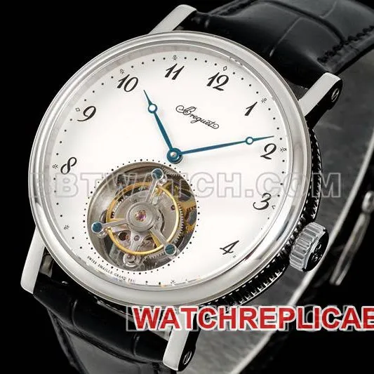 Breguet watch RMS factory classic white dialtourbillon mechanical leather strap caseback live photo