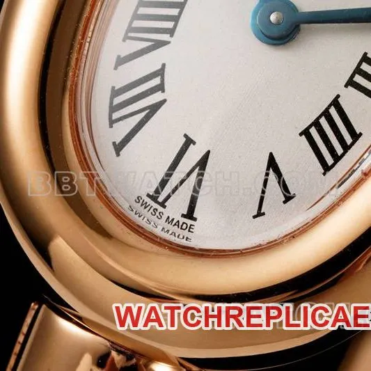 Cartier1:1replica watch BLS factory bathtub 16 size quartzrose gold bracelet watch front live photo