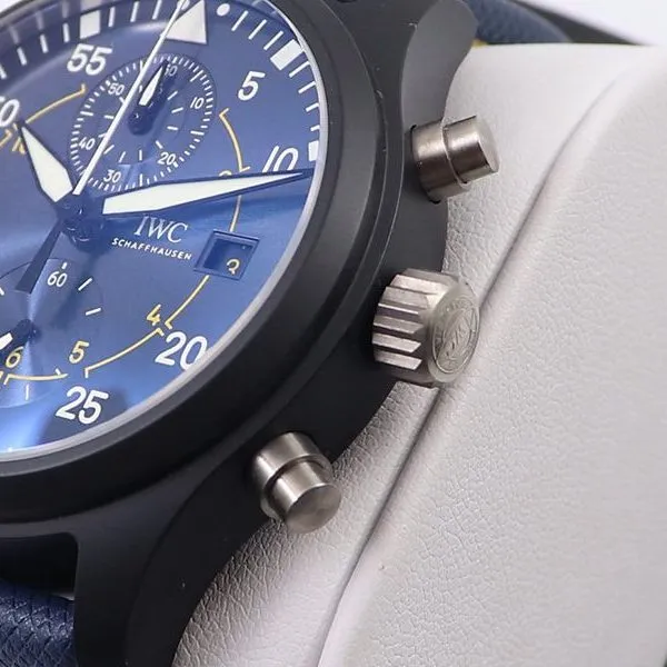 IWC watch pilot series watch TOP GUN naval air combat unit chronograph watch front view