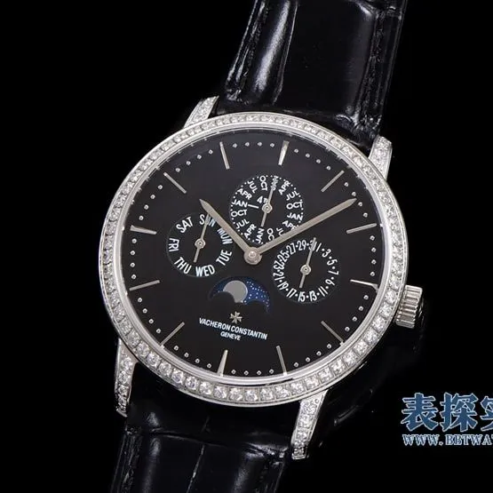 Big factory high-quality replicaVacheron Constantin heritage series black dial perpetual calendar men's mechanical watch movement