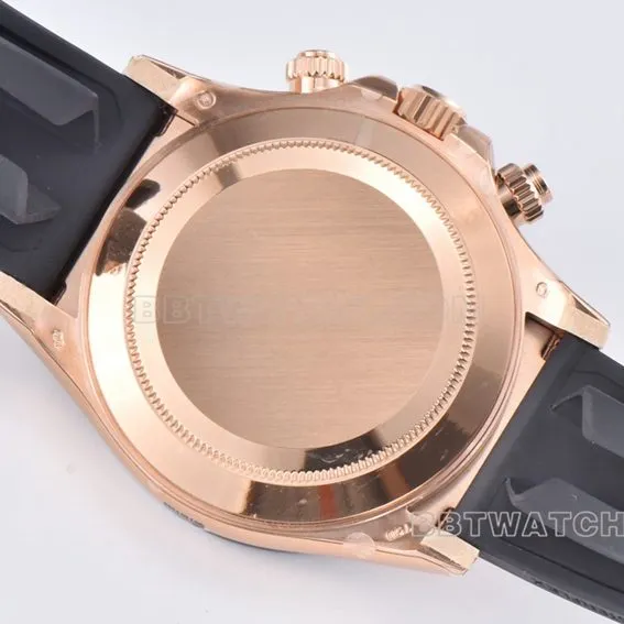 C factory RolexDaytona1:1super clonerose goldblack dialM116515ln-0017side live photo