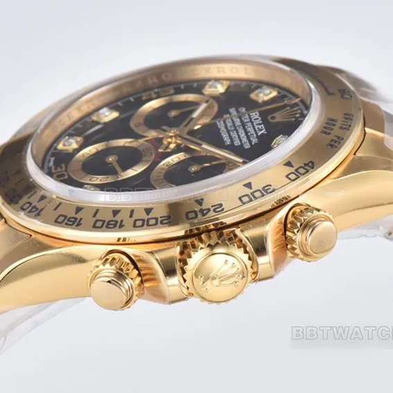 Factory C Rolex Daytonatop-tier replicablack dialyellow goldsteel bracelet model m116508-0016front live photo