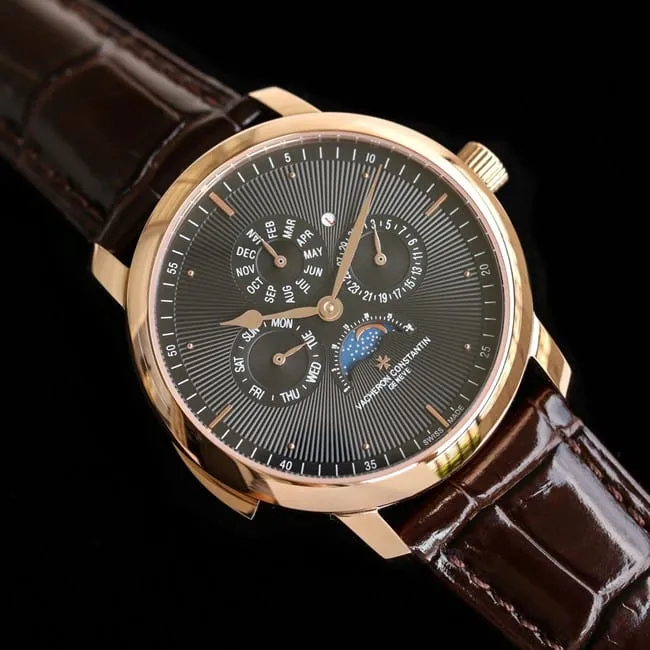 top-tier watch Vacheron Constantin men's white dial brown belt loft craftsman series automatic movementleather strap watch movement picture