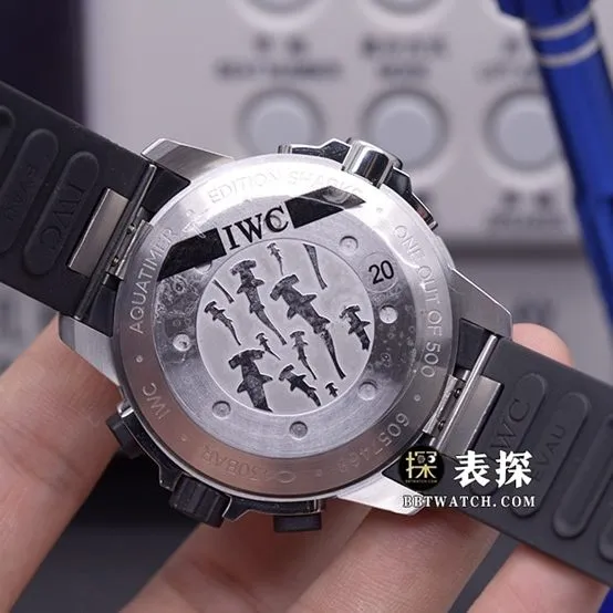 BT factory marine timepiece IWC1:1replica watch lume gray panda dial rubber model IW379506lumelive photos