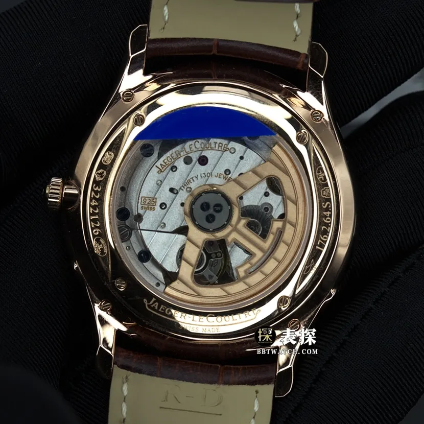 GF FactoryJaeger-LeCoultremoon phase master Q1368420 top-tier watch men's white dial gold needle leather strap model pictures and prices front live photo