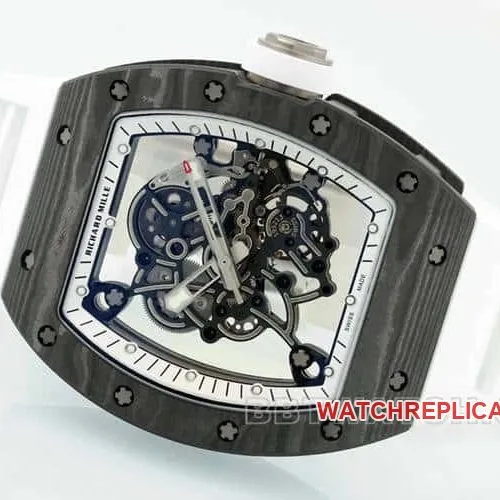 APSRichard Mille1:1top-tier carbon fiber case white rubber model RM055front live photo