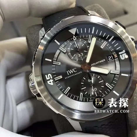 V6 factory IWC watch men's marine timepiece watch rock gray panda dial rubber model picture and price front live photo