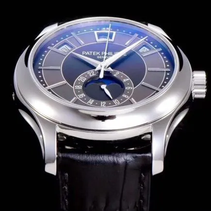 GR Top collectible watches Patek Philippe 5205G-013 Complications Series Top Version White Steel Black Back Men's Watch Details