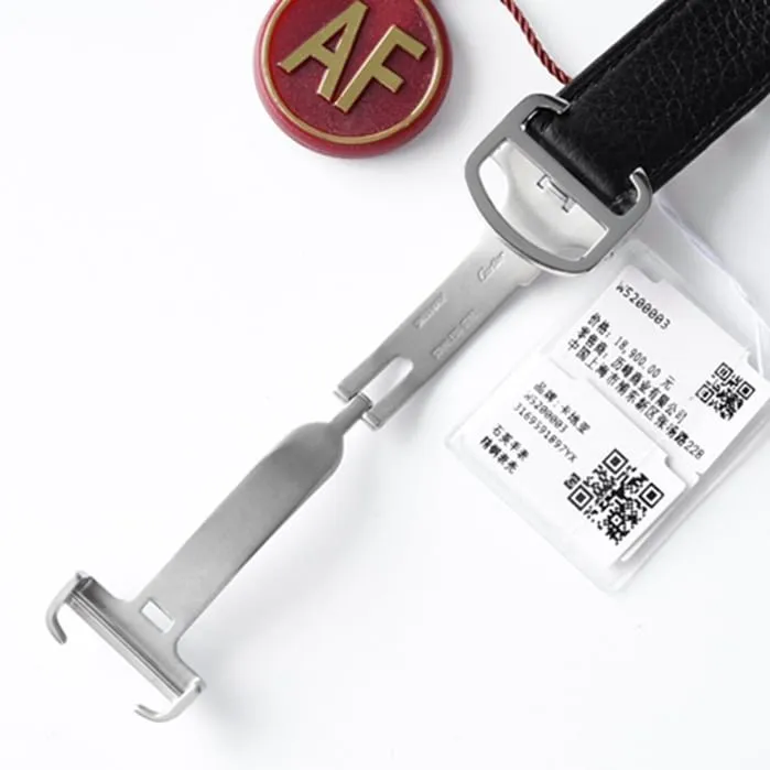 top-tier watch Cartier women's white dial tank series leather strap watch front view