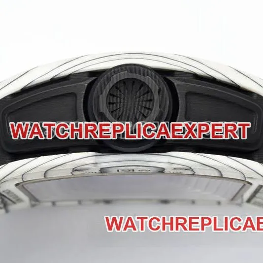Richard Mille collectible watch R factory hollow plate white case black rubber model RM061front live photo