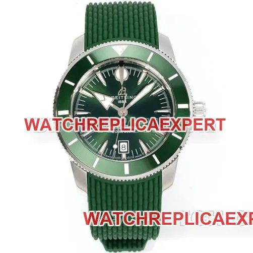 collectible watch superocean culture BLS factory Breitlinggreen dial rubber braceletfront live photo