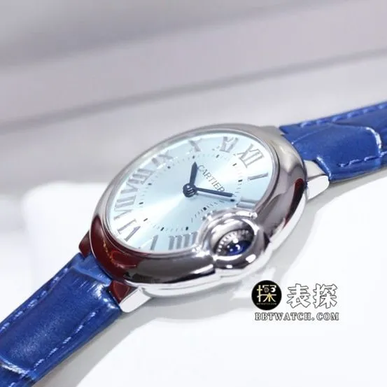 GTG Cartier blue balloon watch ladies blue dialleather strap model pictures and prices front live photo