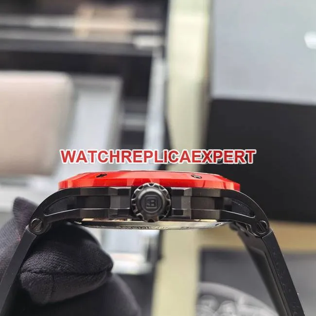 collectible watch Bentley BL-62 peak red rubber braceletfront live photo