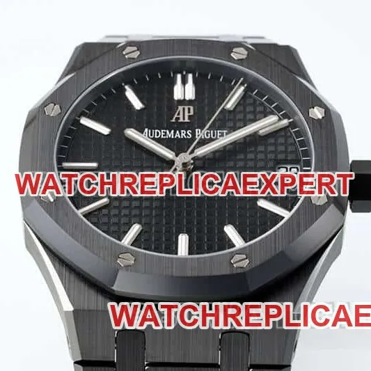 APS factory Audemars PiguetRoyal Oak1:1super cloneblack dial black ceramic15500braceletlive photos