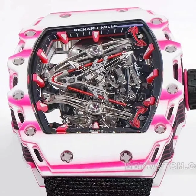 Richard Mille men's top-tier black fabric model RM 38-02front live photo