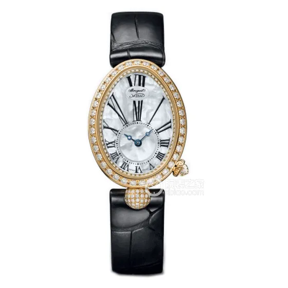 ZF Queen of Naples Breguet watch silver and white mother-of-pearl plate rose goldleather strap model
