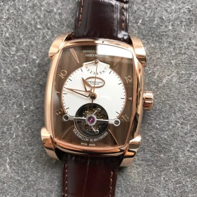 Parmigiani watch top-tiertourbillonmovement men's square watch rose goldmovement picture