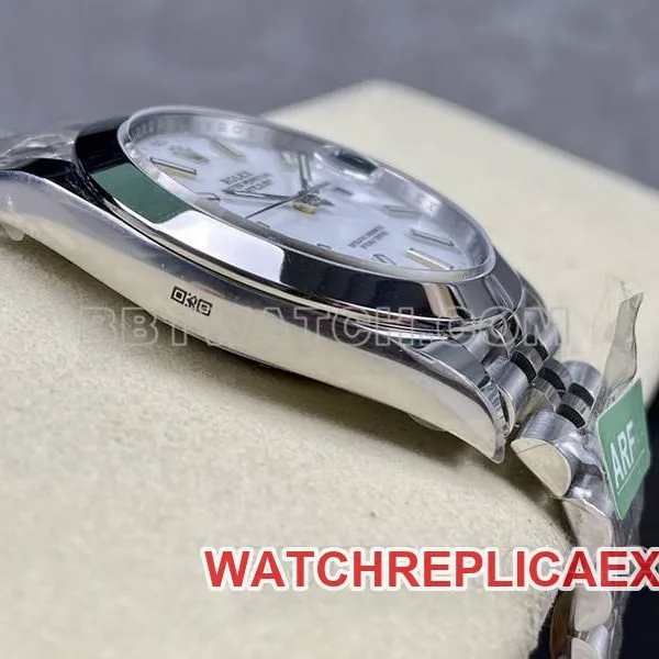 Rolex1:1replica watch ARF Factory log 41mm aperture white dial3235steel bracelet model side live photo