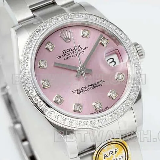 ARF factory Rolex log top one to one high imitation powder disk diamond ring 31mm three compartment link 278289 front real picture