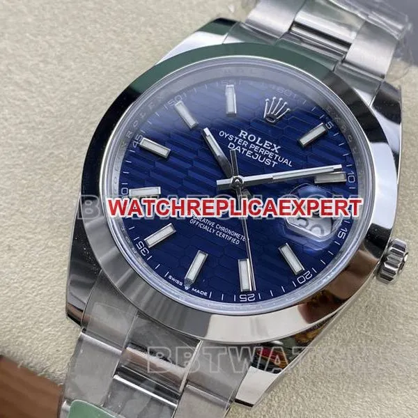 Rolex watch ARF Factory log 41mm aperture blue dial3235 steel bracelet front live photo