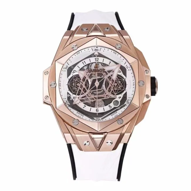 top-tiersuper cloneBBF white steel extreme HUBLOTHublot watch new II tattoo second generation watch front view