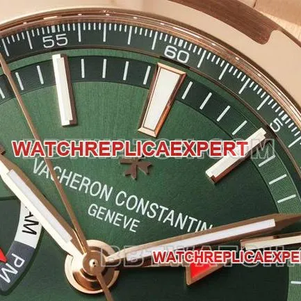 watch Vacheron ConstantinV9 Factory across the world rose goldgreen dial mechanical 7920Vfront live photo