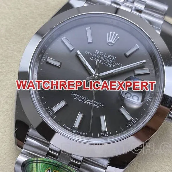 Rolex1:1replica watch ARF Factory log 41mm aperture gray plate 3235 steel bracelet front live photo