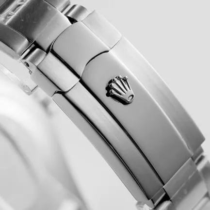 Top Rolex men's watch, black dial, steel bracelet, Sky-Dweller series, automatic mechanical watch, front view