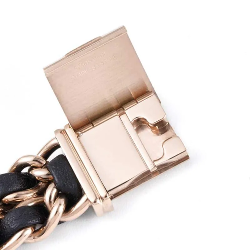 Chanelladies' watchreplicaPremiere series quartz watchrose goldblack dialdetail shots