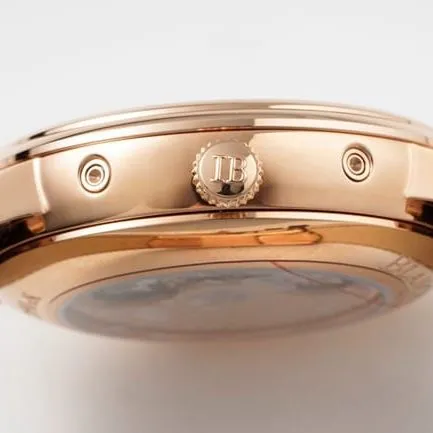 Blancpaintop-tier watch classic series manual winding mechanical men's white dial brown belt watch front view